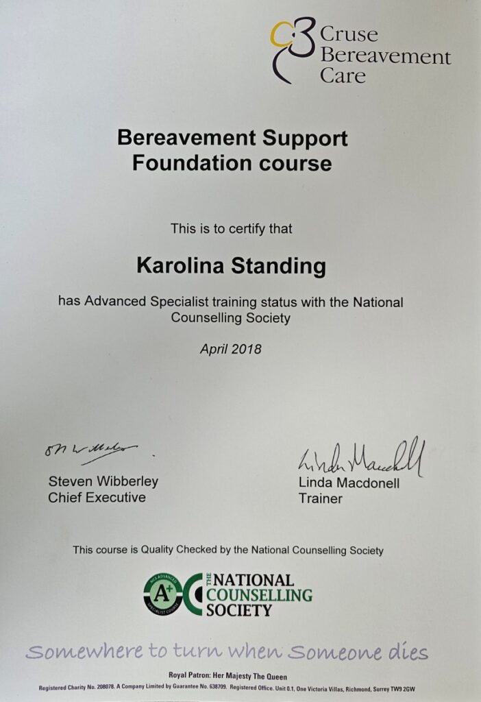 Karolina Standing - bereavement support