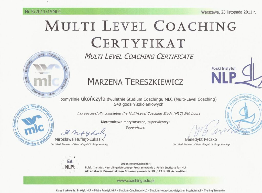 Marzena Tereszkiewicz - multi level coaching